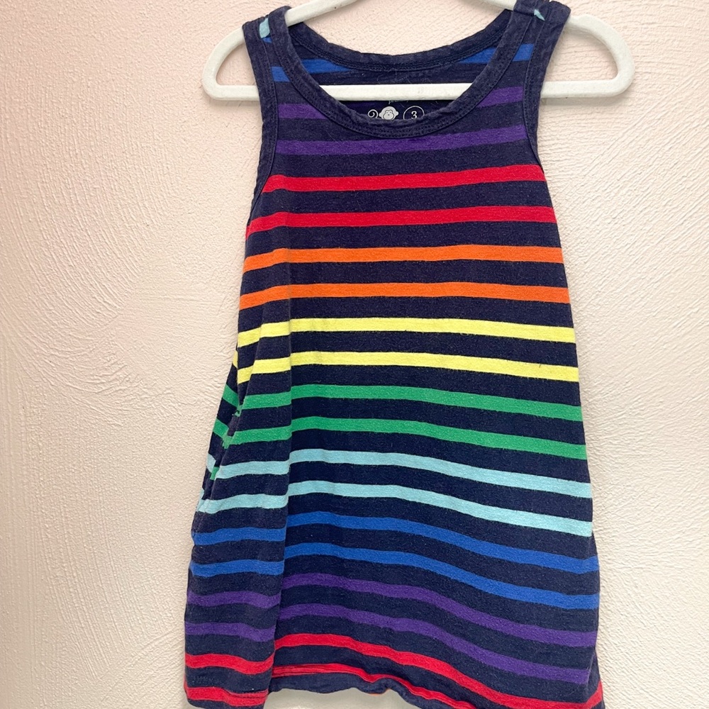 Primary Colorful Striped Tank Top Dress/Tunic